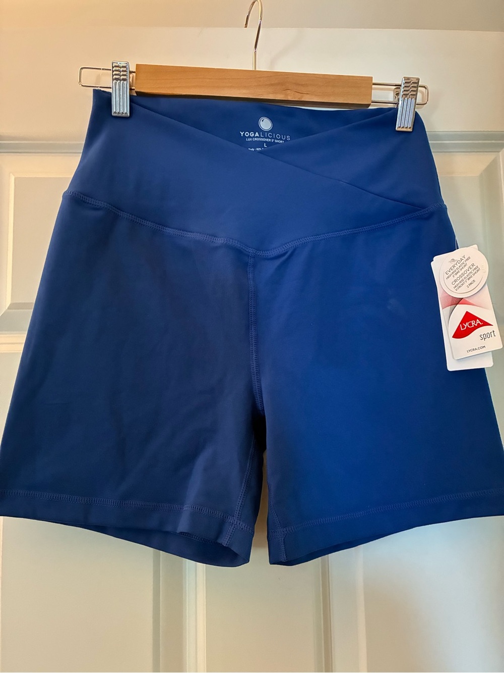 Yogalicious High-Waist Bike Shorts in Royal Blue